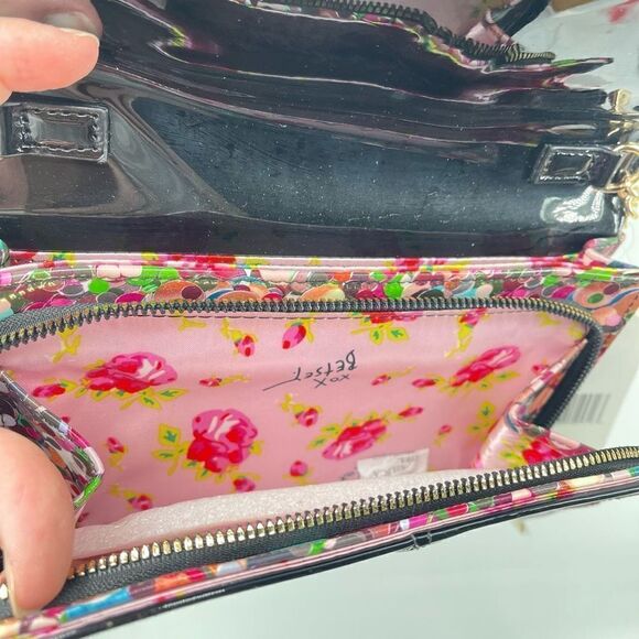 Betsey Johnson Womens Clutch Sling Bag Multicolor Gold Chain Bowknot Adjustable - Picture 6 of 15